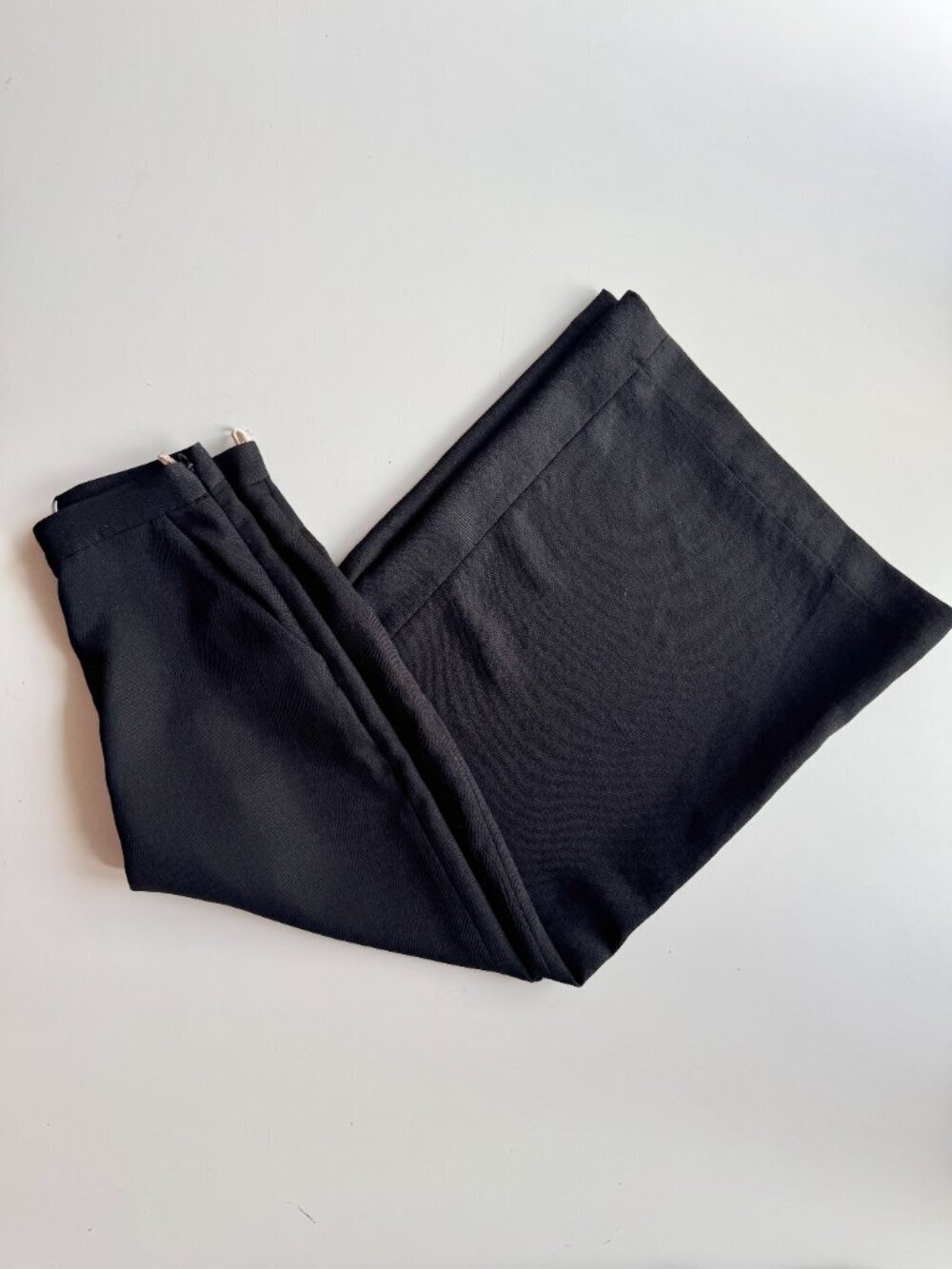 Aritzia WILFRED Lalemant Black Basketweave Wide Leg Culottes Crop Pants, Size 0
